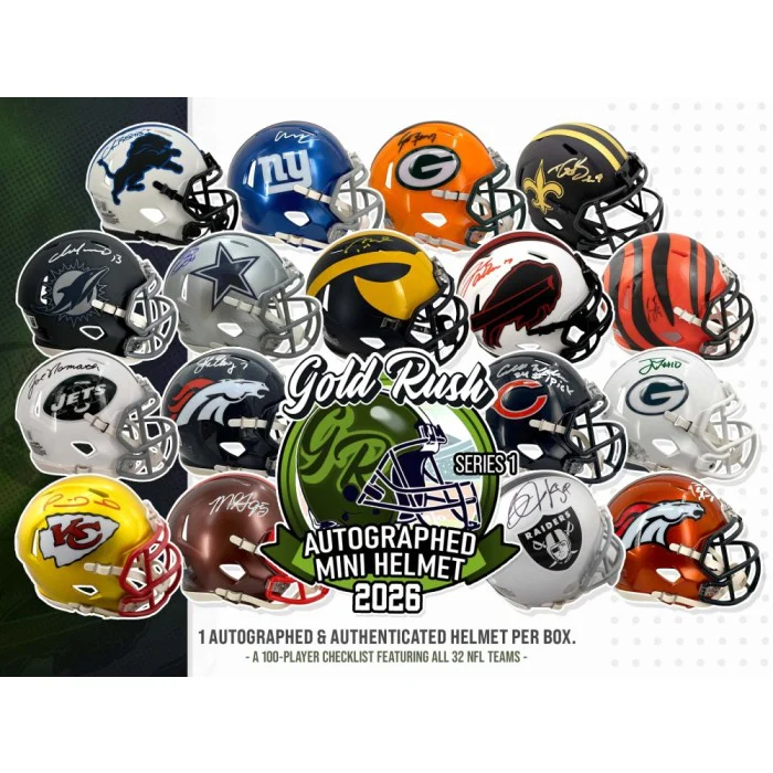 2026 Gold Rush Autographed Mini Helmet Football Edition Series 1 Box